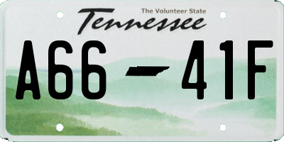 TN license plate A6641F
