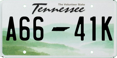 TN license plate A6641K