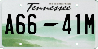 TN license plate A6641M
