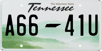 TN license plate A6641U
