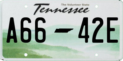 TN license plate A6642E