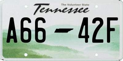 TN license plate A6642F