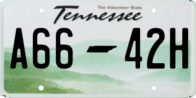 TN license plate A6642H