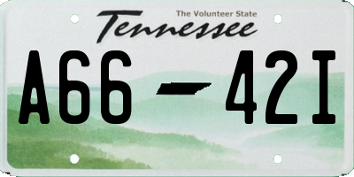 TN license plate A6642I