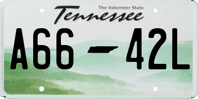TN license plate A6642L