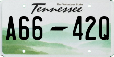 TN license plate A6642Q