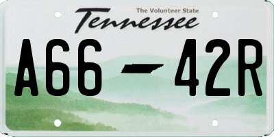 TN license plate A6642R