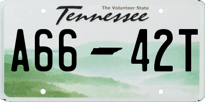 TN license plate A6642T