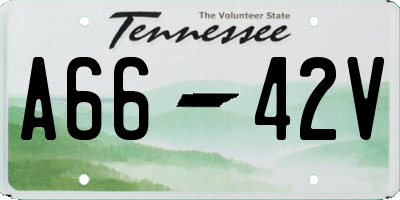 TN license plate A6642V