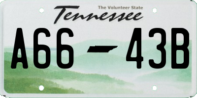 TN license plate A6643B