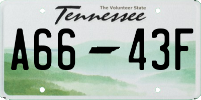 TN license plate A6643F