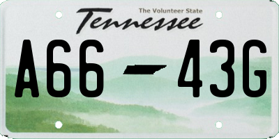 TN license plate A6643G