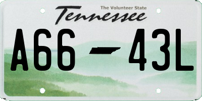 TN license plate A6643L