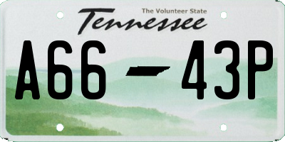 TN license plate A6643P