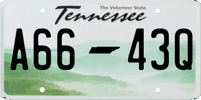 TN license plate A6643Q