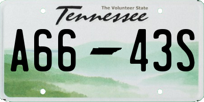 TN license plate A6643S