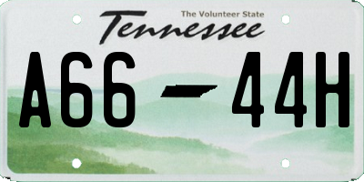 TN license plate A6644H
