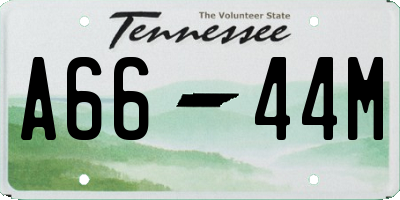 TN license plate A6644M
