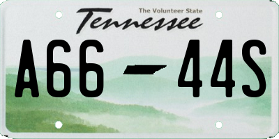 TN license plate A6644S