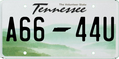 TN license plate A6644U