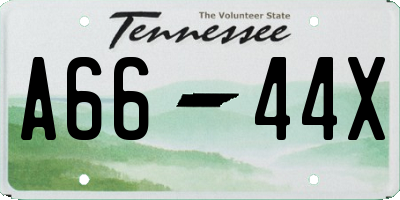 TN license plate A6644X