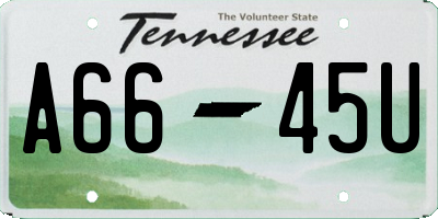 TN license plate A6645U
