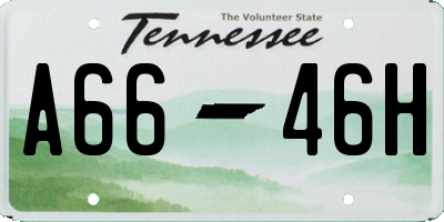 TN license plate A6646H
