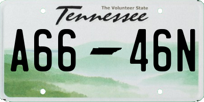 TN license plate A6646N