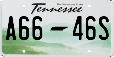 TN license plate A6646S