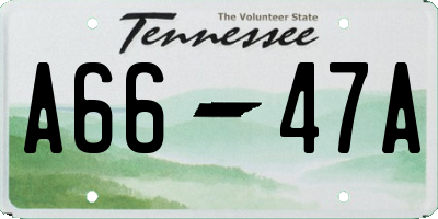 TN license plate A6647A