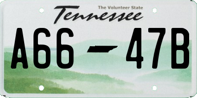 TN license plate A6647B