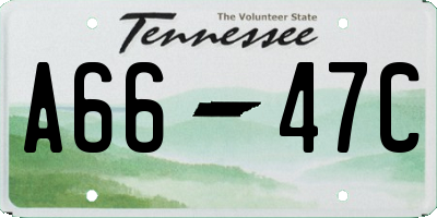 TN license plate A6647C