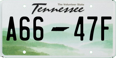 TN license plate A6647F