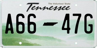 TN license plate A6647G