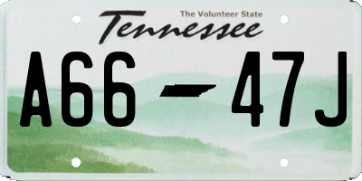 TN license plate A6647J
