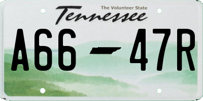 TN license plate A6647R