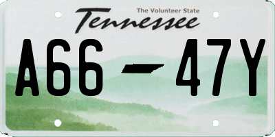 TN license plate A6647Y