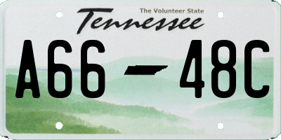 TN license plate A6648C