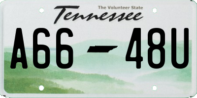 TN license plate A6648U