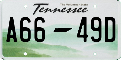TN license plate A6649D