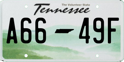TN license plate A6649F