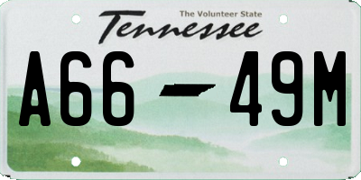 TN license plate A6649M