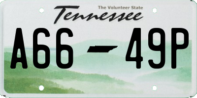 TN license plate A6649P