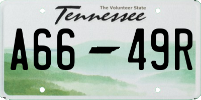 TN license plate A6649R