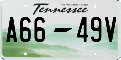 TN license plate A6649V