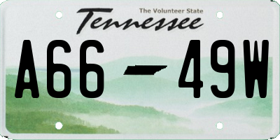 TN license plate A6649W