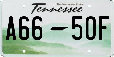 TN license plate A6650F