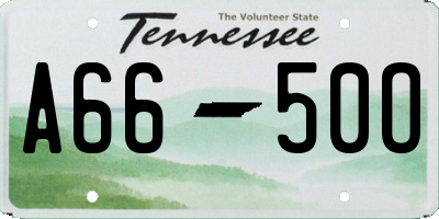 TN license plate A6650O