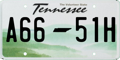 TN license plate A6651H