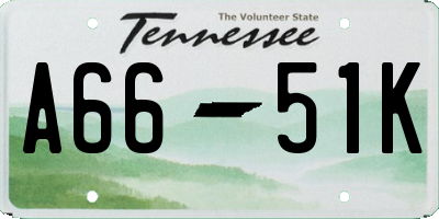 TN license plate A6651K